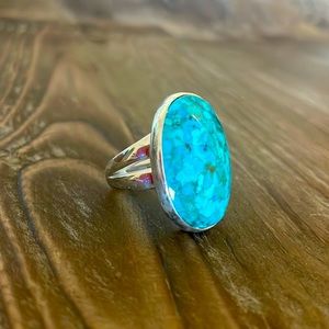Stella & Dot Turquoise and Silver Cocktail Ring